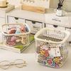 New Mini Desktop Storage Box with Lid Dust Proof Hair Accessories Organizer Makeup Sundries Bucket Holder Case Desktop Trash Can