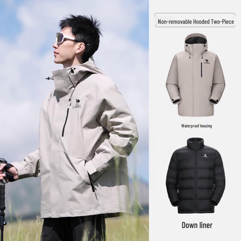 CAMEL Men s 3-in-1 Waterproof Windproof Outdoor Jacket XXL