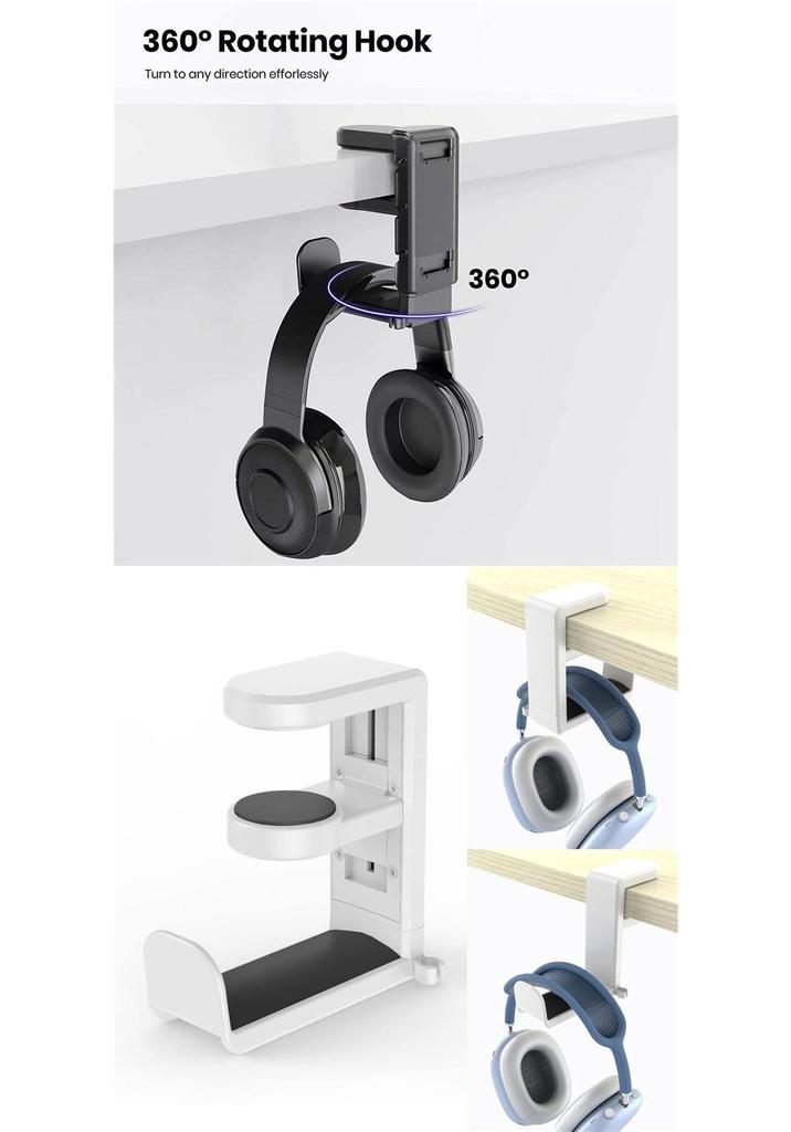 PS5 Game Controller & Headphone Stand - No-Drill Storage Rack.