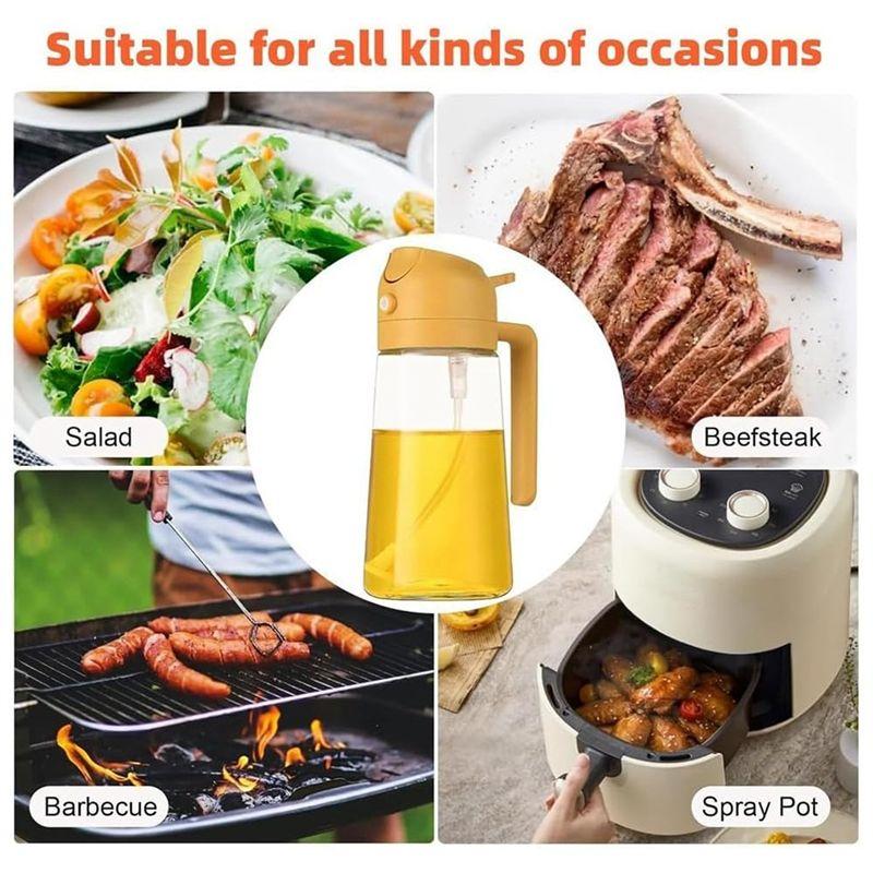 ABWR-Kitchen Spray, 2 In 1 Olive Oil Dispenser And Oil Sprayer Bottle, Oil Dispenser Bottle For Kitchen For Air Fryer
