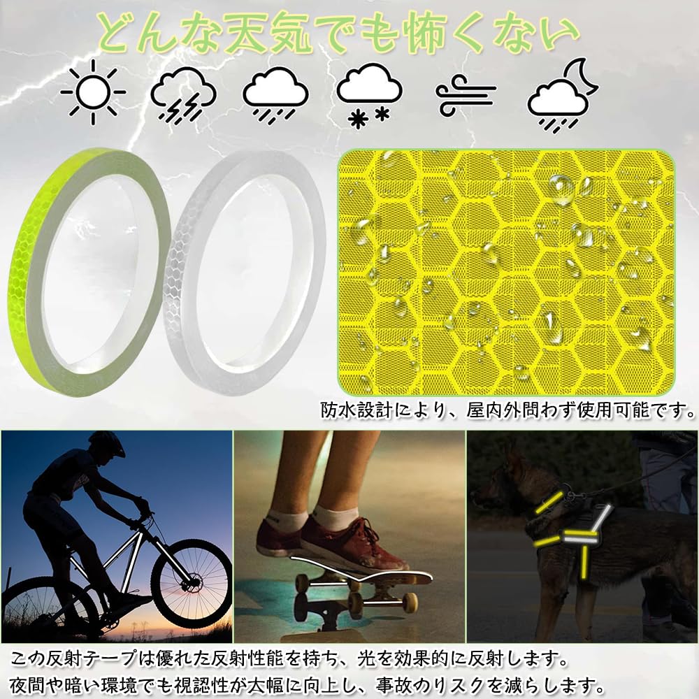BOCAIDHK Reflective Tape, Fluorescent, Luminous Warning Tape, Reflective Sticker, Width