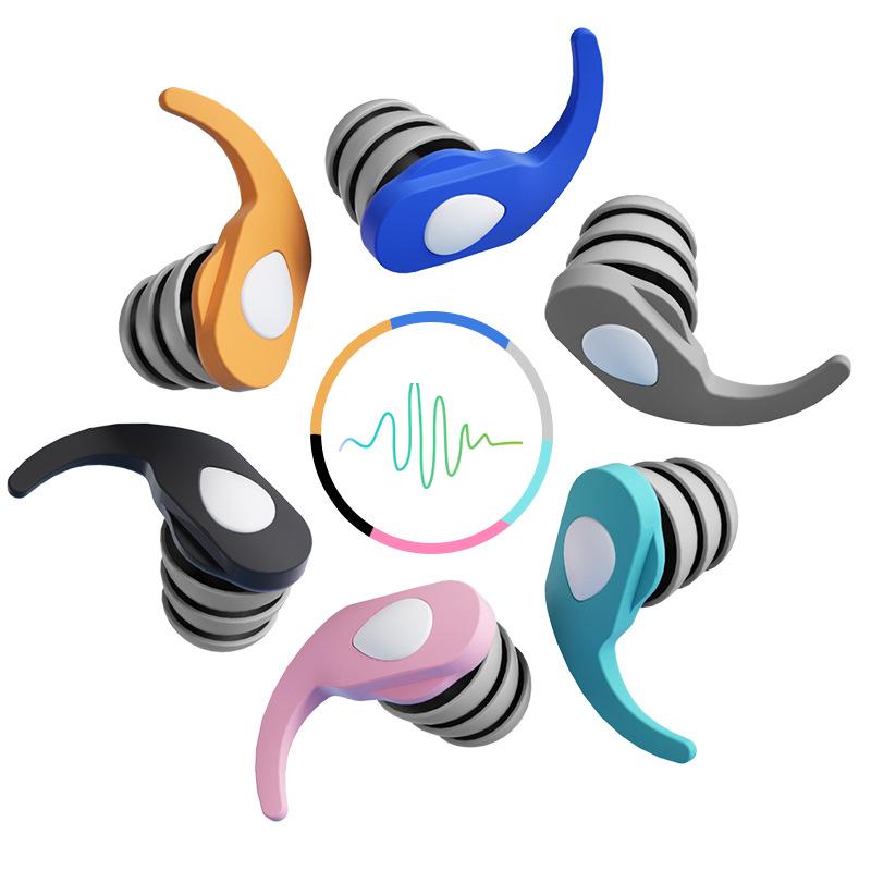 Silicone 1 Layer Noise Reduction Earplugs with Filter for Sleeping Swimming Waterproof Reusable Hearing Protection Ear Plugs