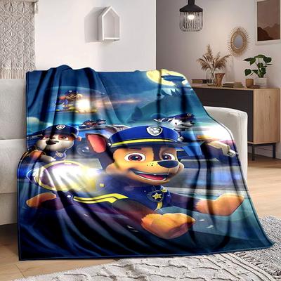1pc Paw Patro Soft & Warm Flannel Blanket, Multi-Purpose Throw Blanket for Couch, Sofa, Office, Bed, Camping, Travel