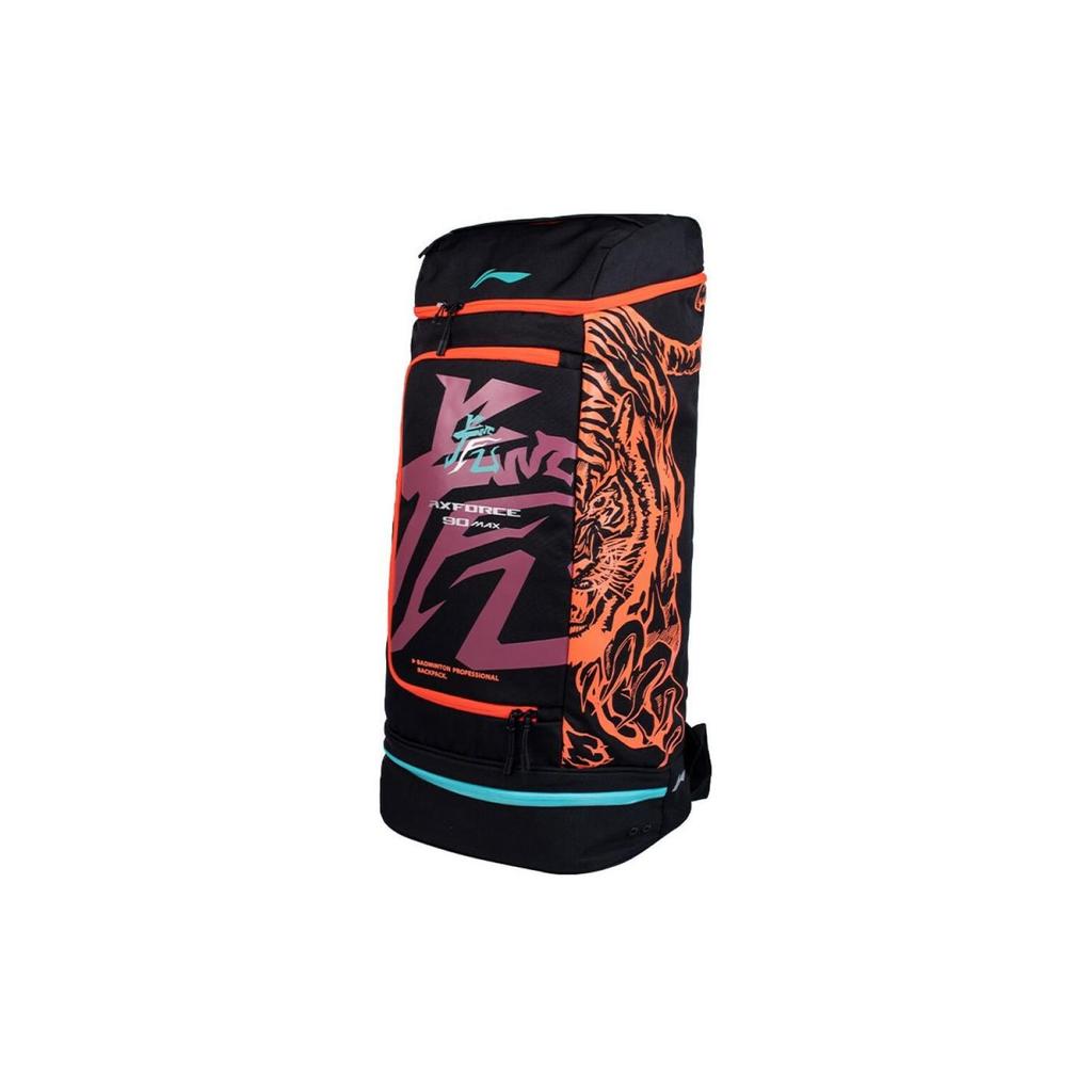 Li Ning X Longhu Collaboration Thunder 90 Sports Large Capacity Fabric Badminton Backpack Unisex Backpack Black Red ABSS285-2