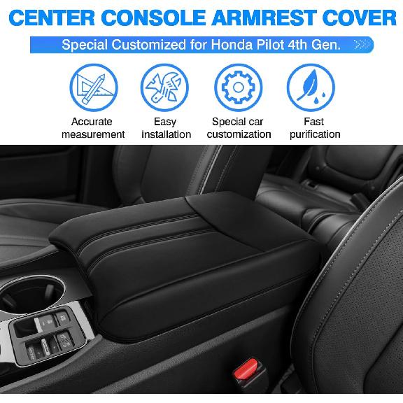 Autorder Center Console Cover For -2025 2026 Honda Pilot/ 2024-2026 Ridgeline Passport Accessories Armrest Cover Anti-Scratch Middle Console Pad