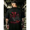 Men's Black Short Sleeve T-shirt with West Coast Choppers Motorcycle Graphic, Relaxed Fit Crew Neck Cotton Tee for Biker Streetwear Casual Wear