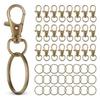AEE4-50 PCS In 25 Sets, Metal Swivel Lobster Claw Clasps, Snap Hooks And Sturdy Key Rings, For Key Chain Making Kit
