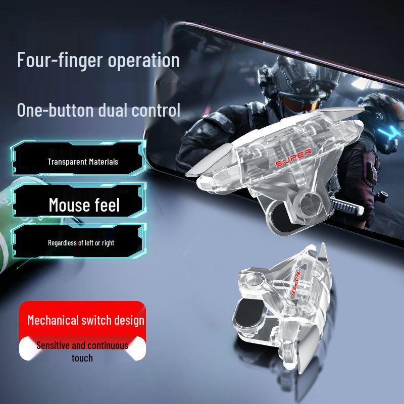 Delta Tactical Four-Finger Gaming Button - Mechanical Shoulder Controller for Elite Games
