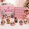 Birthday Gift for Boys Girls Shih Tzu Advent Calendar, 24-Day Countdown Toy Set with Mini Dog Plastic Christmas Ornament Figures, Tree Hanging Decor,