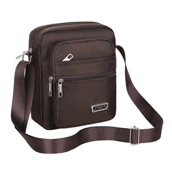 Men Small Crossbody Bag Multi-Pocket Sling Bag Waterproof Lightweight Shoulder Bag for Street Work Commuting