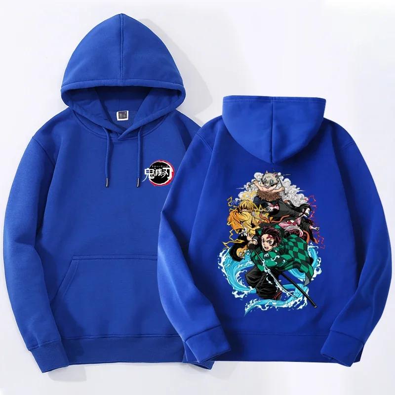 Demon Slayer Anime Hoodie Men Women Tanjirou Nezuko Sweatshirts Kimetsu No Yaiba Oversize Japan Anime Sudaderas Pullover