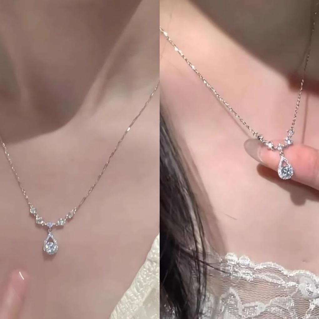 Women's Silver S925 Waterdrop Mermaid Simple Necklace