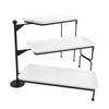 3 Tier Dessert Stand Fruit Display Tray Metal Frame Dishwasher Safe Easy Assembly and Disassembly Self Serve Pastry