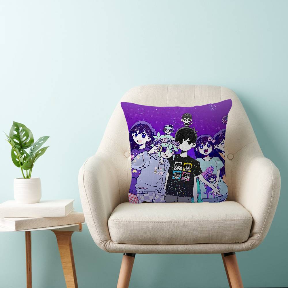 Game Omoris Pillow Covers Cartoon Sofa Decorative Home Double-Sided Printing Short Plush Cute Cushion Cover