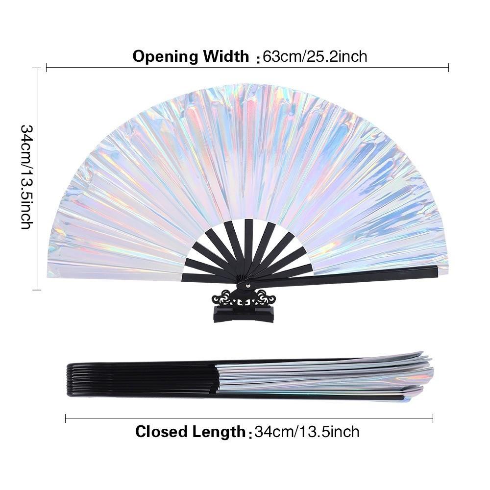 Holographic Effect Folding Fan Large Size Cooling Fan New Handheld Fan  Summer