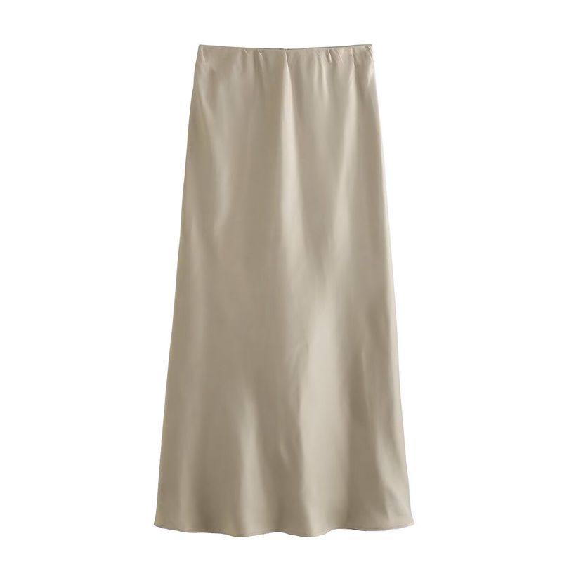 Kaslead New Arrival Women's Clothing Fashion Style Fashion Casual Silk Satin Texture Midi Dress 5427453