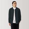 MUJI Men's Washable Milan Rib Knit Shirt Cardigan, Dark Gray, Size L, AA0RPA4A
