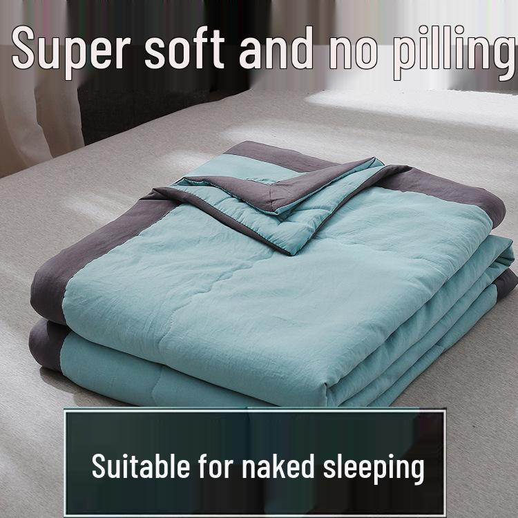 

Хлопковое стеганое одеяло, можно стирать в машине - Легкое летнее, весеннее и осеннее одеяло для детей и общежитий 200x220 Double XL, Machine Washable