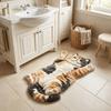 Non-Slip Cat-Shaped Area Rug 2D Cartoon Carpet Soft Home Decor Carpet  Living Rooms