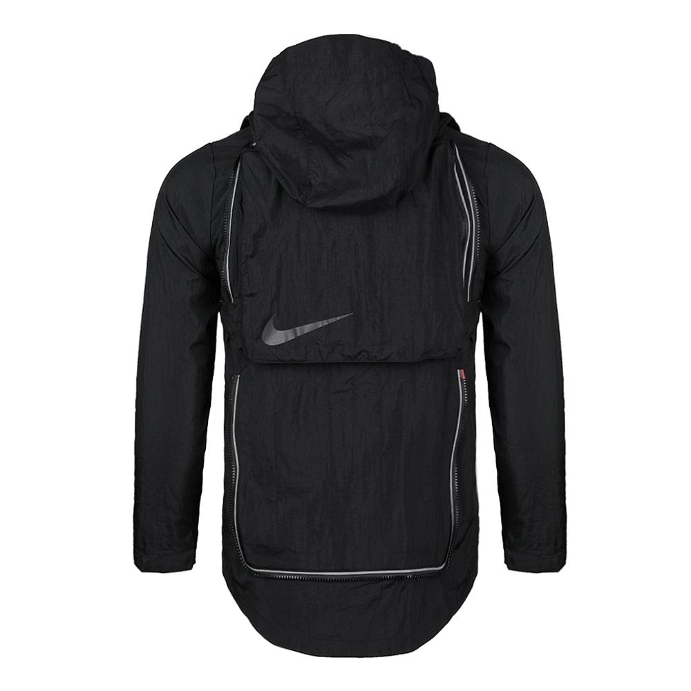 Nike Jacket Solid Color Printed Logo Zipper Hooded Long Sleeve Kids jackets Black BV3559-010