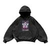Anime Demon Slayer Kochou Shinobu Cute Print Hooded Men Women Washed Cotton Hoodies Plus Size Sweatshirt Harajuku Streetwear