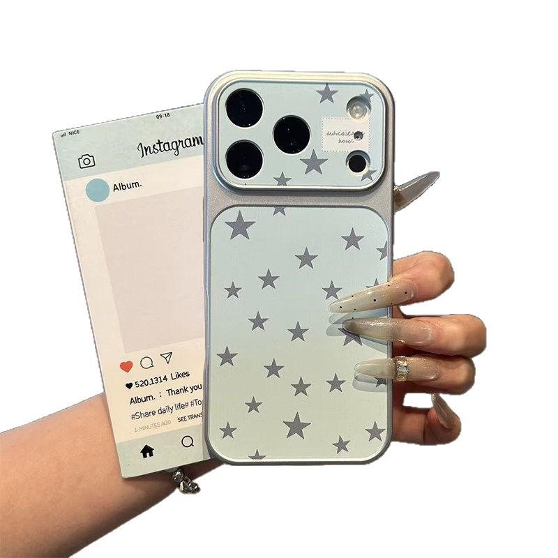 The Blue Background Star Label Is Suitable for Apple Promax Mobile Phone Case, High Value for Girls, Huawei Xiaomi Vivo Soft Case.