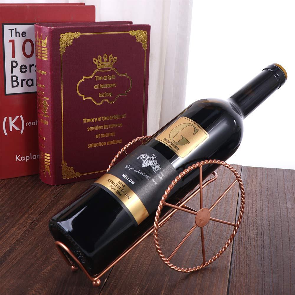 Rose Gold Red Wine Rack Electroplating Wine Bottles Stand Retro Wine Display Rack  Restaurant