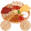 Rotating Board for Serving Cheese, Snacks, Appetizers, 4-compartment Platter