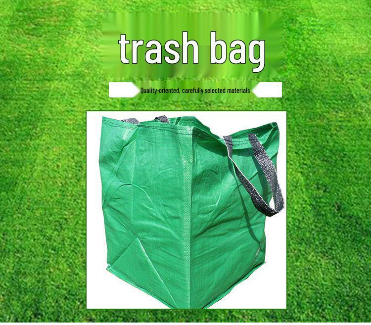 Blue Square Woven Gardening Trash Bag - Leaf Collection Tool