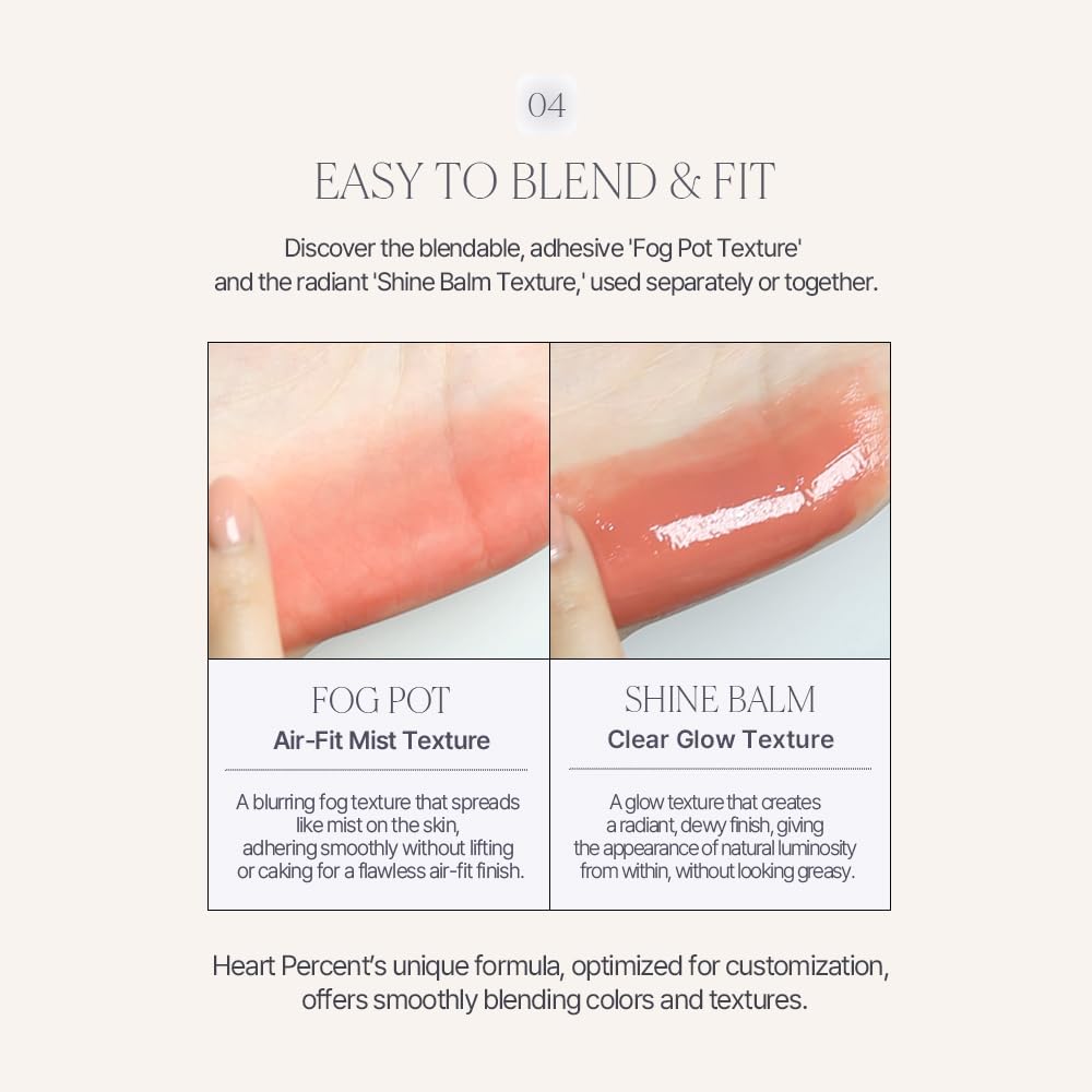 Heart Percent Dote On Mood Custom Lip & Cheek [Dual Color] Matte (Fog Pot) & Glow (Shine Balm) [#05.Mauvish]