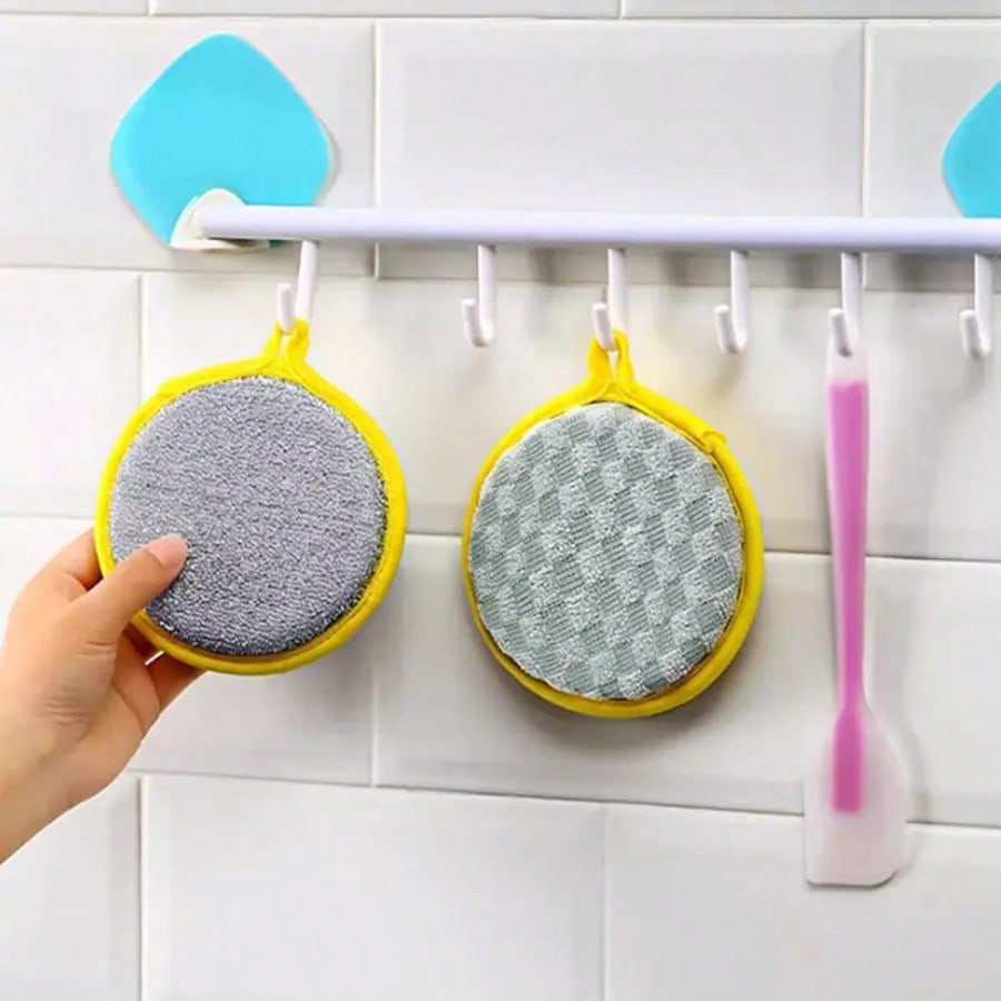 10 Pcs Double-Sided Sponge Kitchen Dishwasher Sponge Brush