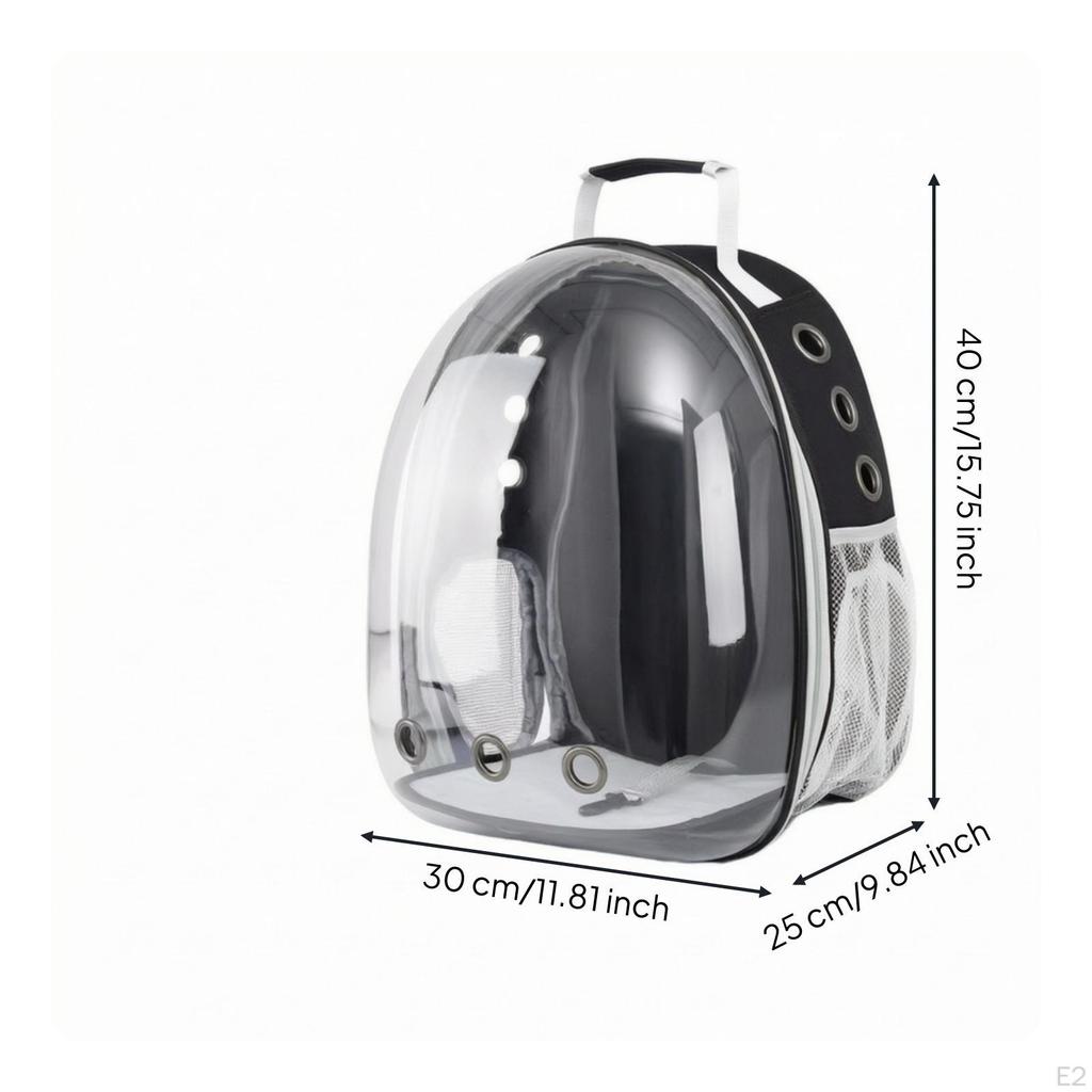 SemiRigid Cat Backpack Carrier | Transparent Front Viewing Panel, Zippered Side Opening, for Travel