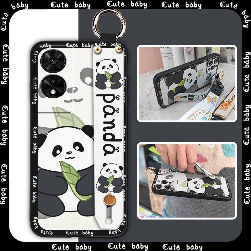 Weiche Hülle Stoßfeste Handyhülle Für TCL 505/T509K/T5094 Langlebiger Ständer Wasserdicht Trageband Cartoon Modisches Design Ring