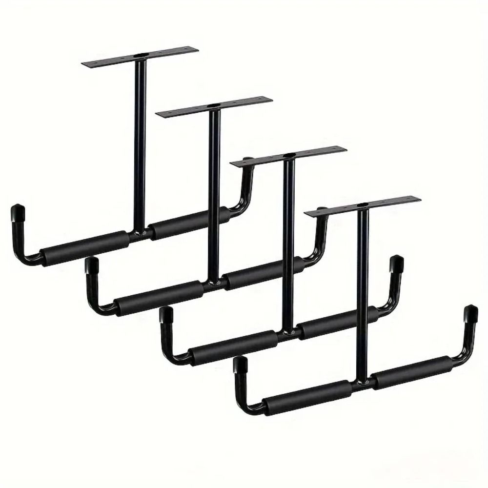 Space Saving T-Shaped Storage Rack Wall Mounted Overhead Garage Storage Hook  Tool Organizer