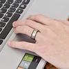 8MM Fashion Gold Color Groove Stainless Steel Rings Silver Color Brushed Black Edge Rings Women Wedding Band Jewelry Men's Ring