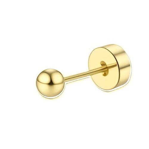 

Bobisty 1Pc Stud Earrings 14K Gold-plated Hoop Earrings for Women Flat Back Dainty Cartilage Stud Earrings for Multiple Piercing