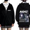 Ado World Tour 2025 Hibana Zipper Hoodie Men Women Clothing Fashion Japanese Style Streetwear Unisex Casual Fleece Zip Up Jacket