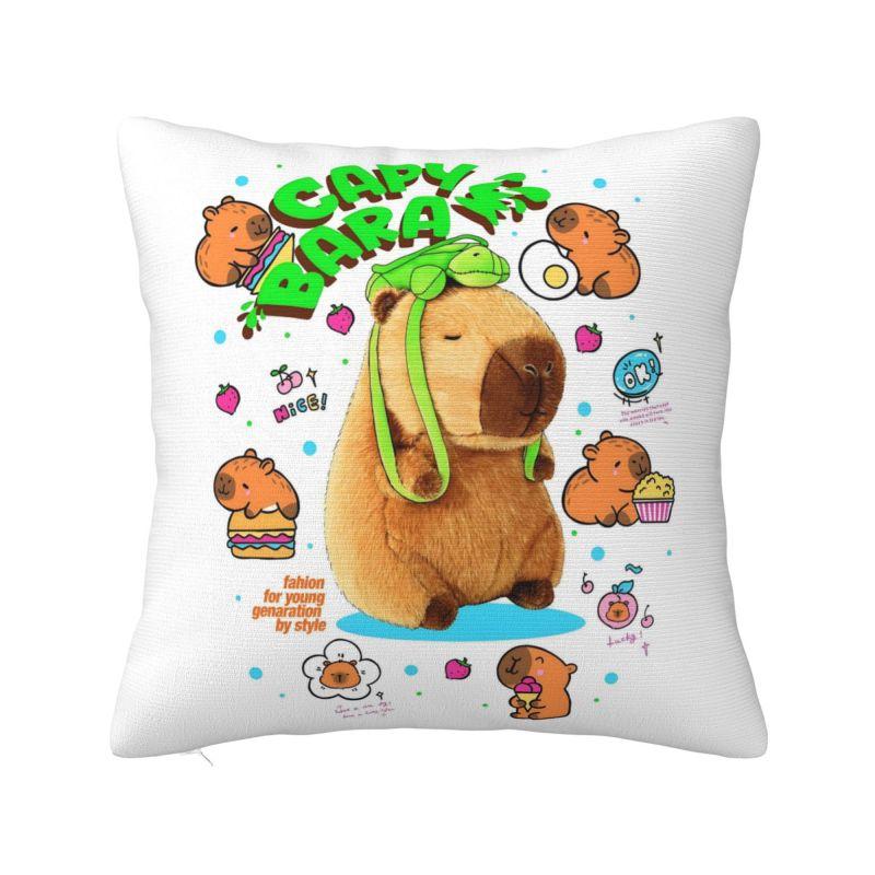 Custom Funny Colourful Capybara Printed Pillow Case xcm Decoration Nordic Outdoor Cushions Square Pillowcase 30x30cm 12x12in