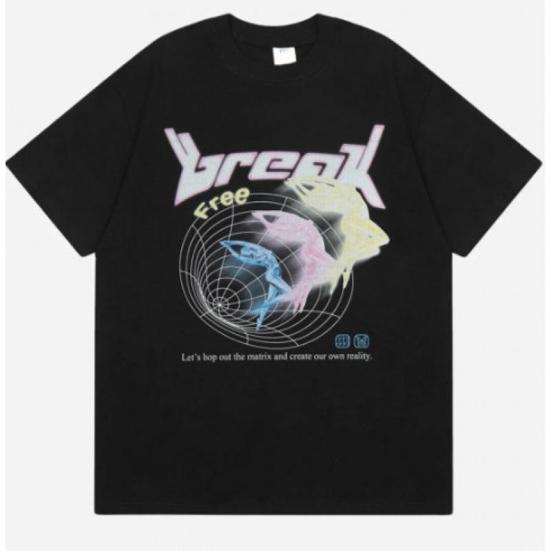New hip-hop street short-sleeved summer creative bottoming shirt pure cotton T-shirt