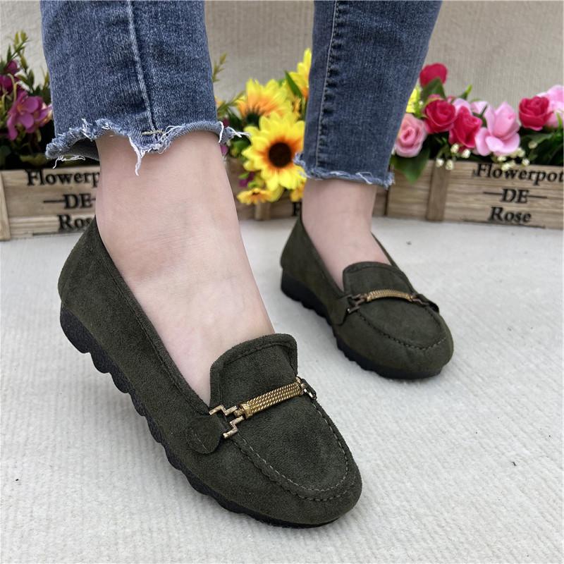 New Spring and Autumn Doudou Shoes Old Beijing Cloth Shoes Flat Shoes Versatile Lazy Shoes One Pedal Single Shoes Work Shoes