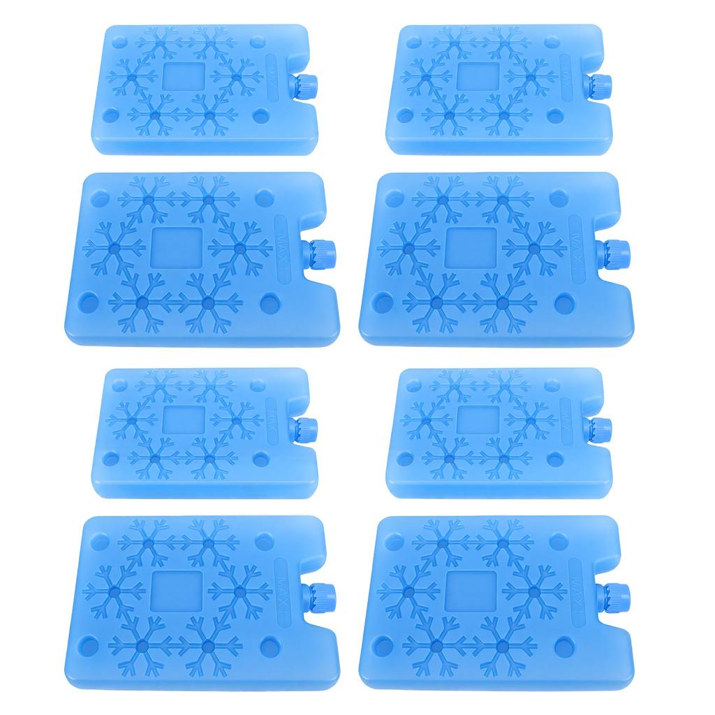 8PCS Reusable Ice Packs Leakproof PE Plastic Freezer Packs Multifunctional for Lunch Box Cooler Bag Cooling Fan