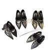 Pointed-toe High-heeled Women's Thick-soled Anti-slip New Soft Leather Mid-heeled Shoes