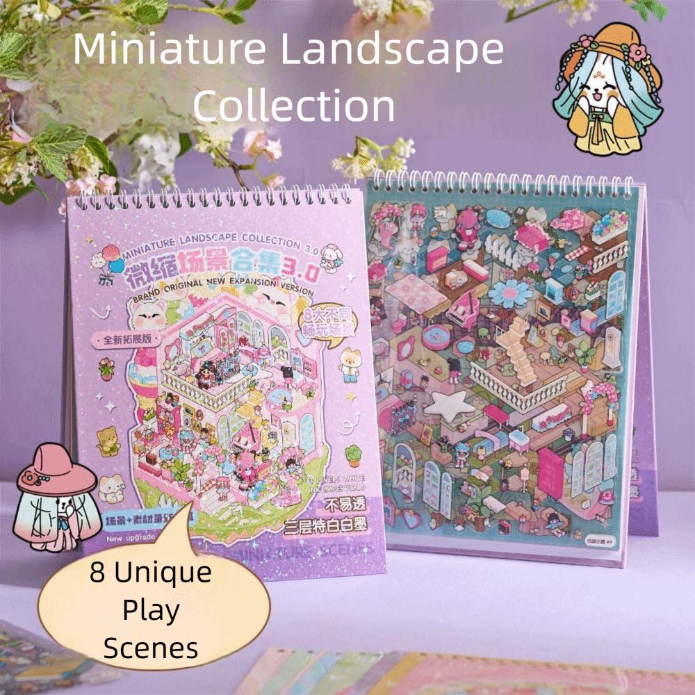 DIY 20 Sheets 3D Landscape Stickers Kawaii 8in1 Collection Sticker Collection Town Series Scrapbook Stickers Phone Decoration