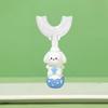 Children's U-Shaped Toothbrush, Ages 1-12, Soft Bristle Silicone, Cartoon Puppy Design, Individually Packaged