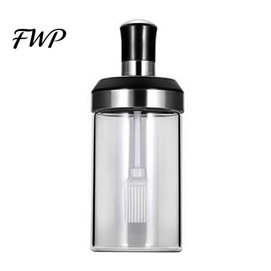 Corrosion-resistant Condiment Bottle Spice Jar with Spoon 250ml Glass Kitchen Seasoning High Borosilicate for Salt Sugar Leak-Proof Container