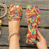 Fashion 2025 Summer New Open Toe Women's Slippers Mixed Colors Outdoor Low Heel Sandals Plus Size Daily Casual Beach Slippers Zapatos