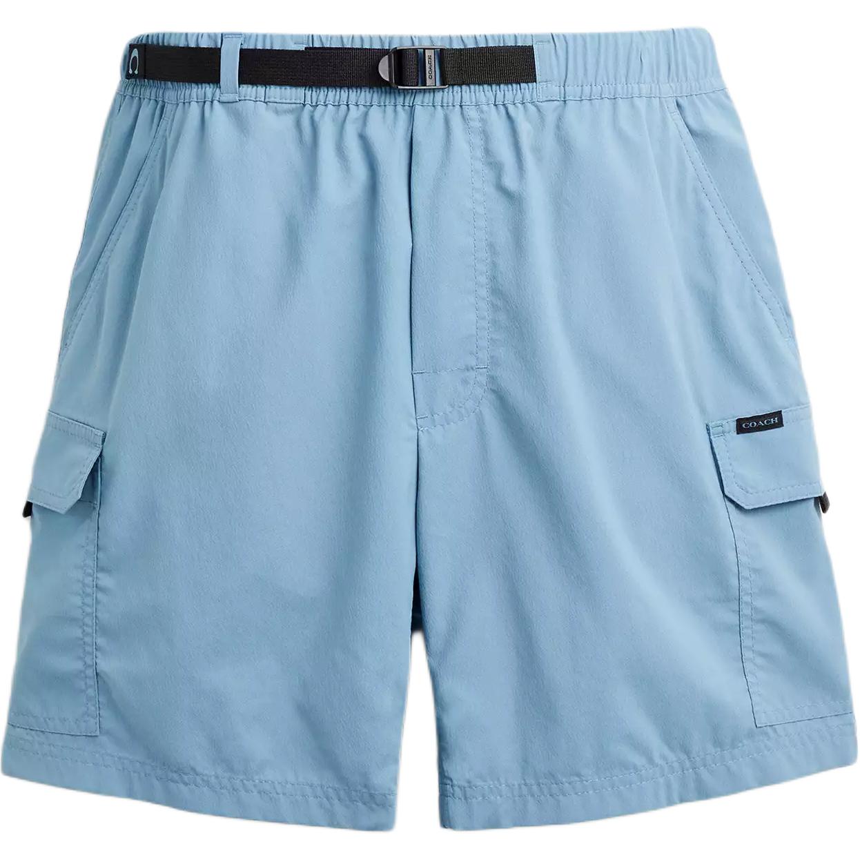 

Coach Solid Color Pocket Elastic Waist Three-Quarter Casual Shorts Men shorts Blue CY570-XR1 L
