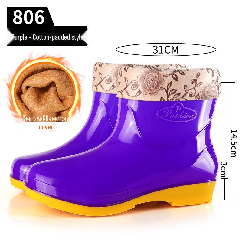 Simple Four Seasons Waterproof Women's High-Top Rain Boots and Shoes for Labor Protection and Cleaning