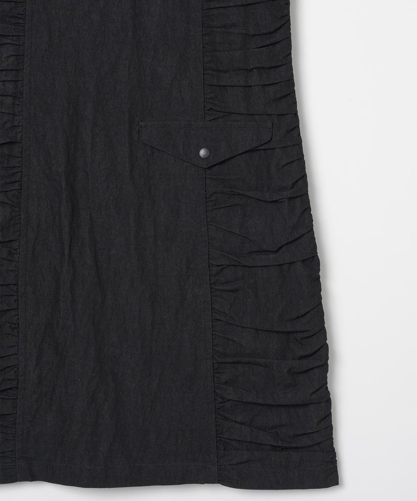 Milo Woman Shirred Zip-Up Mini Dress [Black]