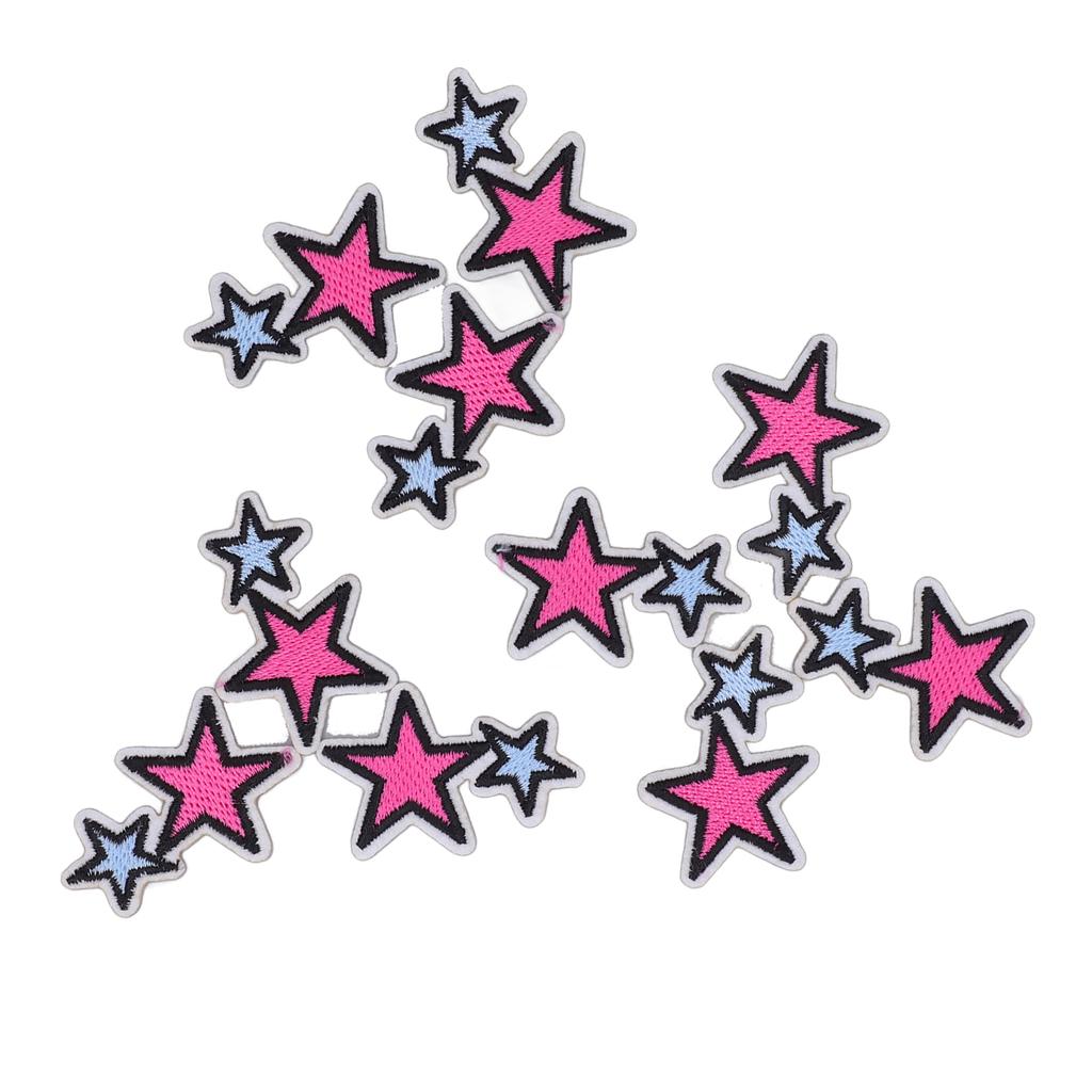 10Pcs Embroidered Patches Star Shape Covering Breakages Stains Iron On Patches for DIY Clothing